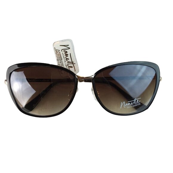 Womens Nanette Lapore  Aviator Designer Sunglasses Black Metal Frames u